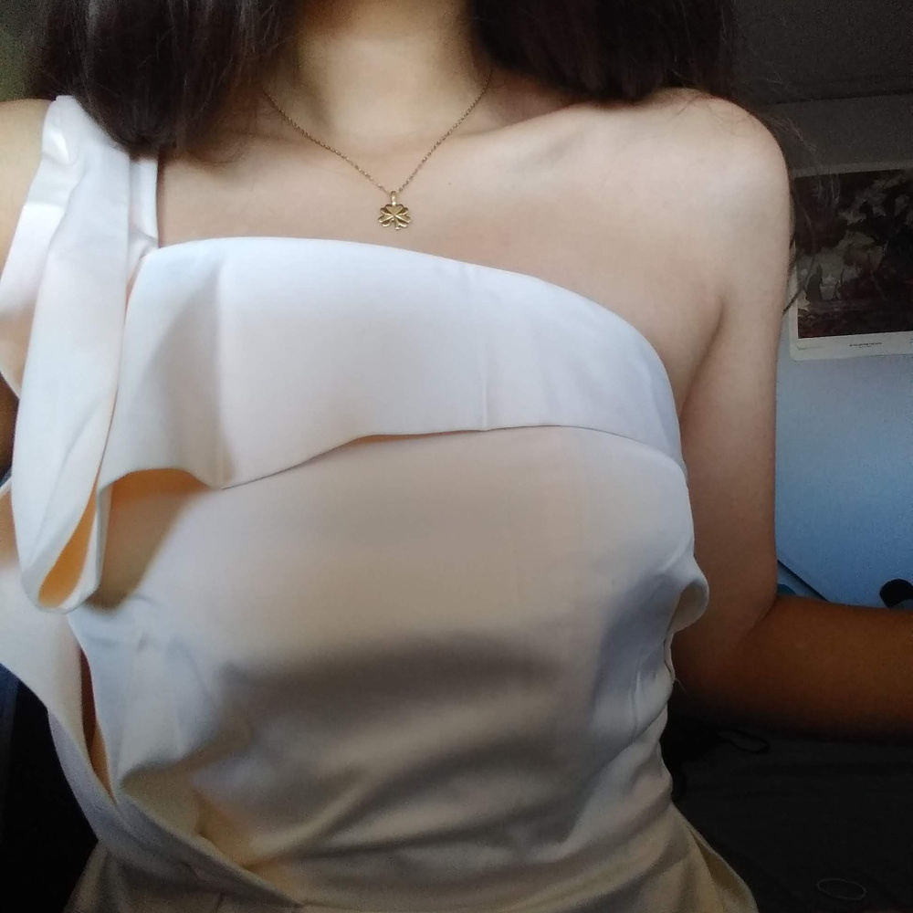 Aryn K Satin Halter Strap Dress